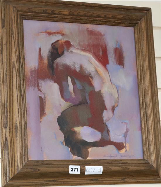 Crawford Adamson, oil on canvas, Woman crouching, 40 x 34cm